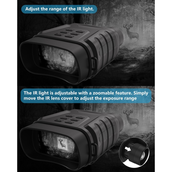 EOQO NV8150 4K Digital Night Vision Goggles | 670ft Range, 8X Zoom, Motion Detection, 32GB Storage
