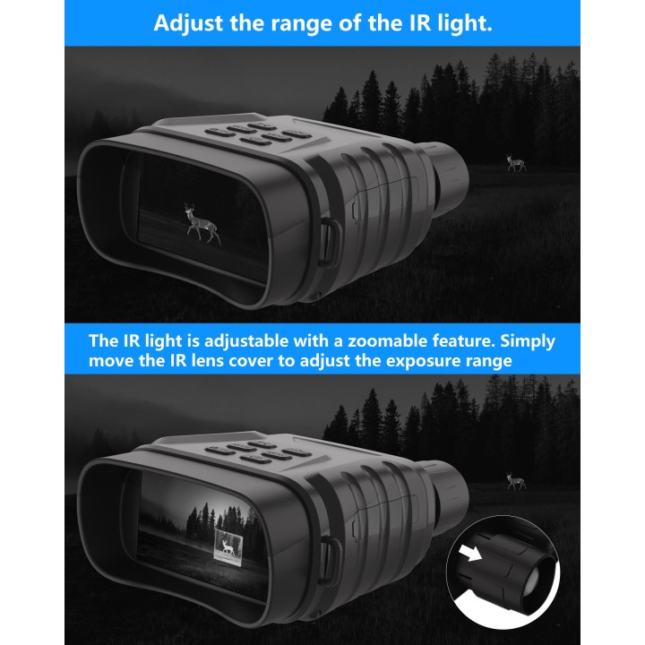 EOQO NV8300 4K Digital Night Vision Goggles | 1312ft Range, 8X Zoom, Sony Sensor, Motion Detection, 32GB Storage