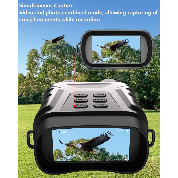 EOQO NV8300 4K Digital Night Vision Goggles | 1312ft Range, 8X Zoom, Sony Sensor, Motion Detection, 32GB Storage