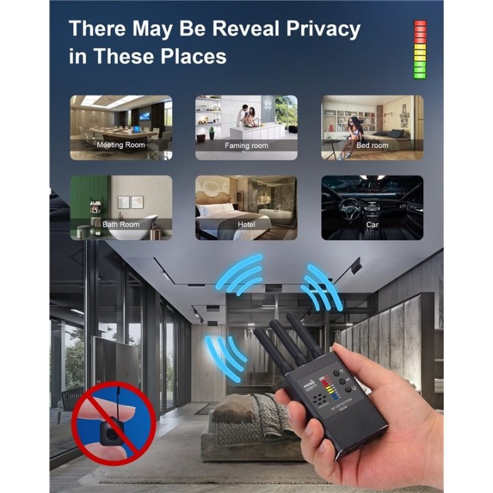 Anti Spy Detector - Hidden Camera, GPS Tracker, RF Signal Scanner & Listening Device Finder