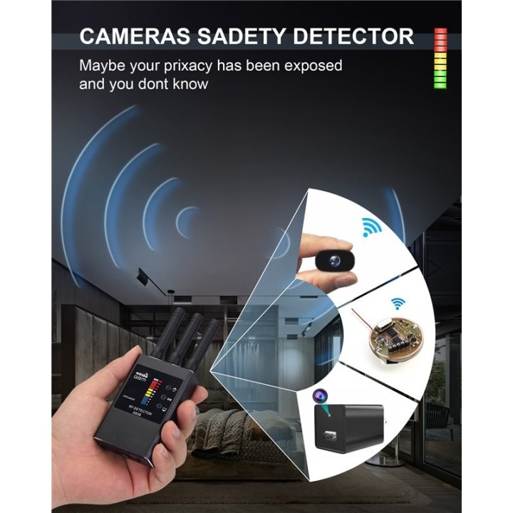 Anti Spy Detector - Hidden Camera, GPS Tracker, RF Signal Scanner & Listening Device Finder
