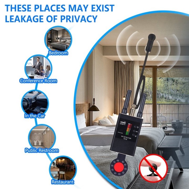G638M Anti Spy Detector - Hidden Camera, GPS Tracker, RF Signal & Radiation Scanner, WIFI Bug Finder