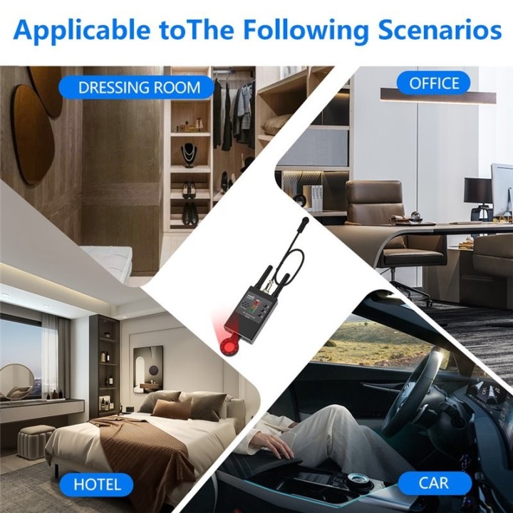 G638M Anti Spy Detector - Hidden Camera, GPS Tracker, RF Signal & Radiation Scanner, WIFI Bug Finder