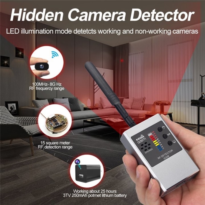 G338W Anti-Spy Detector – Detect Hidden Cameras, GPS Trackers, RF Signals & More (300-2700MHz)
