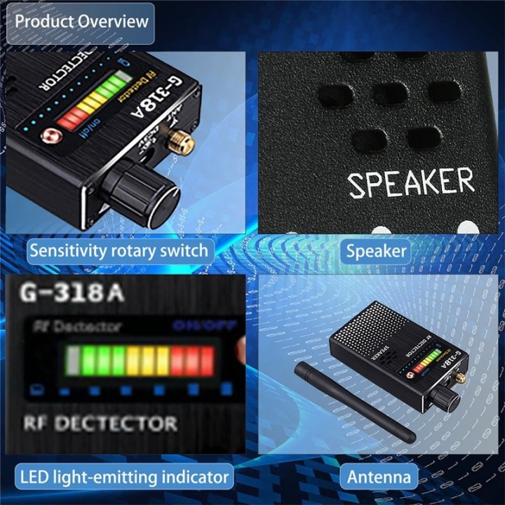 G318 Wireless Anti-Surveillance Detector – Detect GPS Trackers, Hidden Cameras, Bugs & More (300-2700MHz)