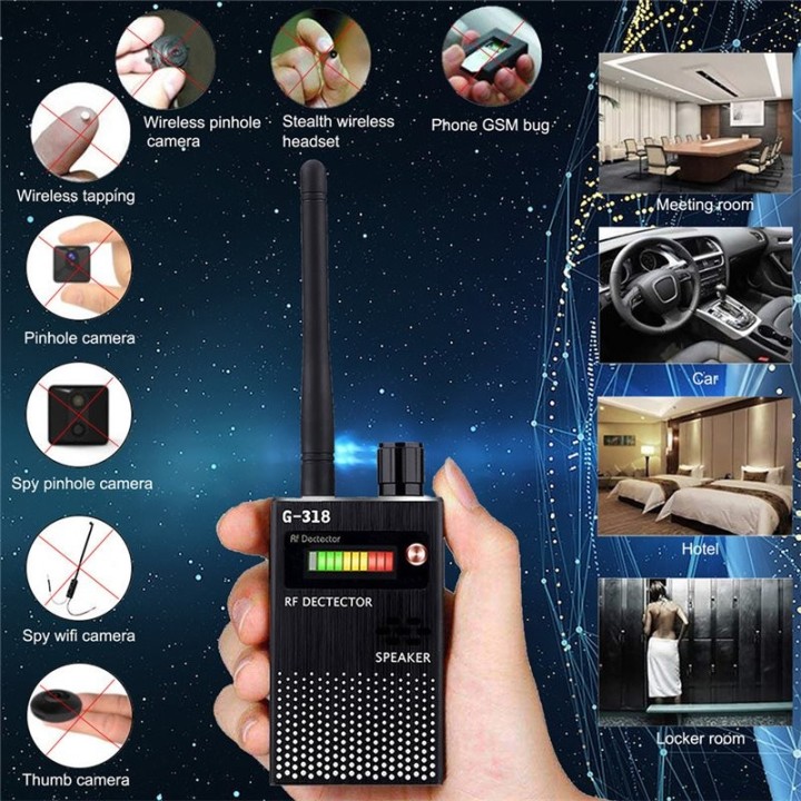 G318 Wireless Anti-Surveillance Detector – Detect GPS Trackers, Hidden Cameras, Bugs & More (300-2700MHz)